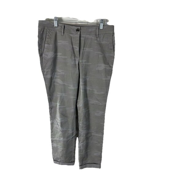 J. Jill Pants - J. Jill Women Size 6 Pants Gray Green Subtle Camo Slim Straight Chinos Stretch
